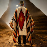 Mustard & Rust & Cream Mexican Blanket Custom Aztec Diamond Design