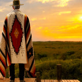 Mustard & Rust & Cream Mexican Blanket Custom Aztec Diamond Design