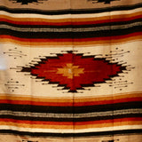 Mustard & Rust & Cream Mexican Blanket Custom Aztec Diamond Design