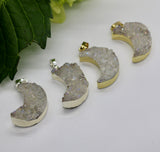 Druzy Quartz Crystal Necklace 14K Gold