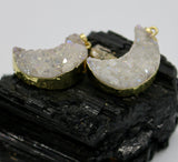 Druzy Quartz Crystal Necklace 14K Gold