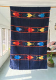 Navy Thick Mexican Blanket Fish Design