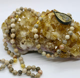 Mala ~ Ancient Fossil with Citrine adorned with Ganesh - PREORDER ONLY!