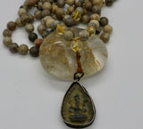 Mala ~ Ancient Fossil with Citrine adorned with Ganesh - PREORDER ONLY!