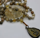Mala ~ Ancient Fossil with Citrine adorned with Ganesh - PREORDER ONLY!