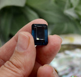 Precious Gemstones-Teal Iolite Emerald Cut
