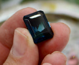 Precious Gemstones-Teal Iolite Emerald Cut