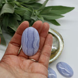 Precious Gemstones-Blue Lace Agate Cabochon 14.5 g-71 ct