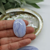 Precious Gemstones-Blue Lace Agate Cabochon 10.5 g-53 ct