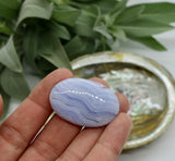 Precious Gemstones-Blue Lace Agate Cabochon 10.5 g-53 ct