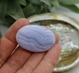 Precious Gemstones-Blue Lace Agate Cabochon 10.5 g-53 ct