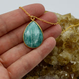 Amazonite Tear Drop Necklace 14K Gold PRE ORDER ONLY!