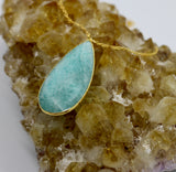 Amazonite Tear Drop Necklace 14K Gold PRE ORDER ONLY!