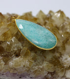 Amazonite Tear Drop Necklace 14K Gold PRE ORDER ONLY!