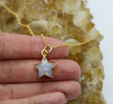 Moonstone Wish Upon a Star 14K Gold Necklace - Wish Upon a Star Pendant Necklaces | Meaningful Gifts for Dreamers