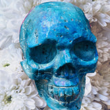 Crystals ~ Druzy Aura Quartz Skull 1.34 lb