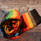 Mustard Thick Mexican Blanket Aztec Diamond Design