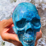 Crystals ~ Druzy Aura Quartz Skull 1.34 lb