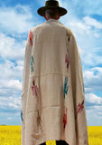 White Thunderbird Mexican Blanket