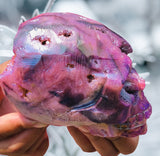 Crystals ~ Druzy Aura Quartz Skull 1.88 lb