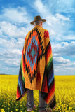 Mustard Thick Mexican Blanket Aztec Diamond Design