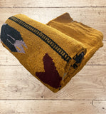 Mustard Thick Mexican Blanket Fish Design
