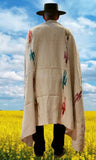 White Thunderbird Mexican Blanket