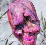 Crystals ~ Druzy Aura Quartz Skull 1.88 lb