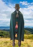 Teal Thick Mexican Blanket Fish Design