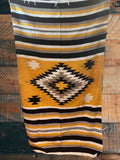 Gold Thick Mexican Blanket Aztec Diamond Design