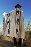 Mint Green Thick Mexican Blanket Fish Design