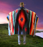 Navy Thick Mexican Blanket Aztec Diamond Design