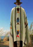Mint Green Thick Mexican Blanket Fish Design