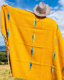 Gold Thunderbird Mexican Blanket