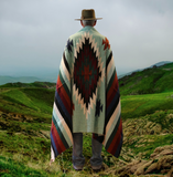 Mint Green Thick Mexican Blanket Aztec Diamond Design