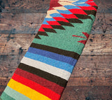 Green & Cream Thick Mexican Blanket Aztec Diamond Design