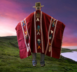 Burgandy Thick Mexican Blanket Fish Design