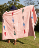 Pink Thunderbird Mexican Blanket
