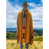 Mustard Thick Mexican Blanket Fish Design