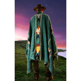 Teal/Gold Thick Mexican Blanket Fish Design