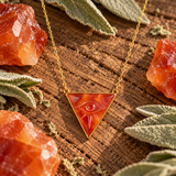 Carnelian All Seeing Evil Eye Gold Necklace for Positivity & Motivation