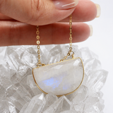 Moonstone Half Moon Gold Necklace
