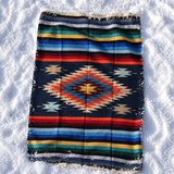 Steel Blue Mexican Aztec Diamond Blanket – Rainbow Sky