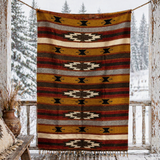 Mexican Wool Aztec Blanket XL – Golden Earth