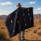 Navy Mexican Thunderbird Blanket – Midnight Ocean