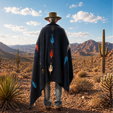 Navy Mexican Thunderbird Blanket – Midnight Ocean