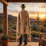 Tan Mexican Thunderbird Blanket – Desert Sand