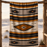 Mexican Wool Aztec Blanket – Gold Desert Dune