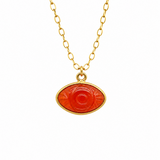 Carnelian Evil Eye Gold Necklace for Positivity