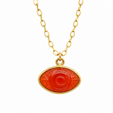 Carnelian Evil Eye Gold Necklace for Positivity